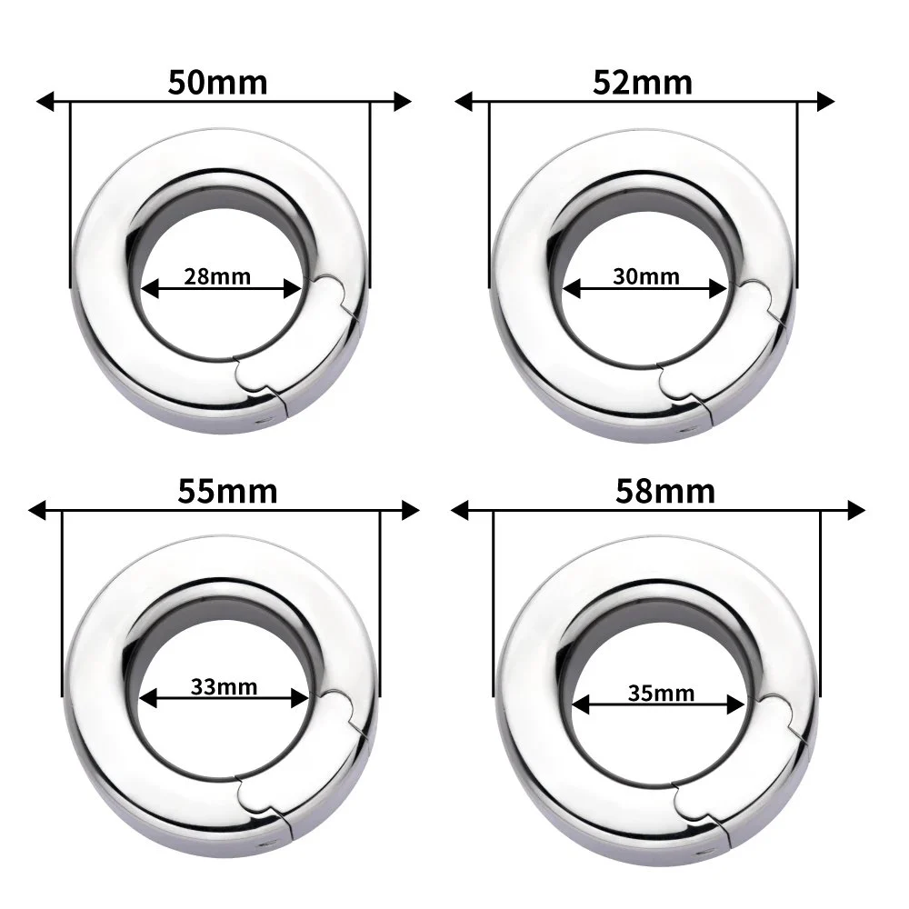 Stainless Steel Testis Ball Stretcher Heavy Scrotum Pendant Restraint Stretching Locking Cock Ring CBT Sex Toys