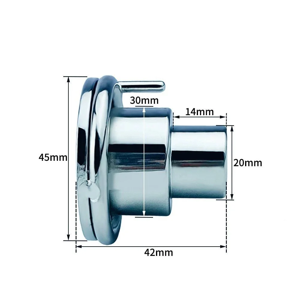 Stainless Steel Negative Electrode Series Down-Type Chastity Lock Men's Cage Bondage Fun Device Sex Toys