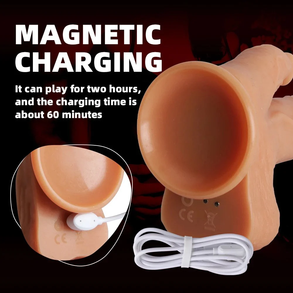 Adult Liquid Silicone Remote Control Heating Thrusting G-Spot Vibrator Dildo with IPX5 Waterproof and Portable Design