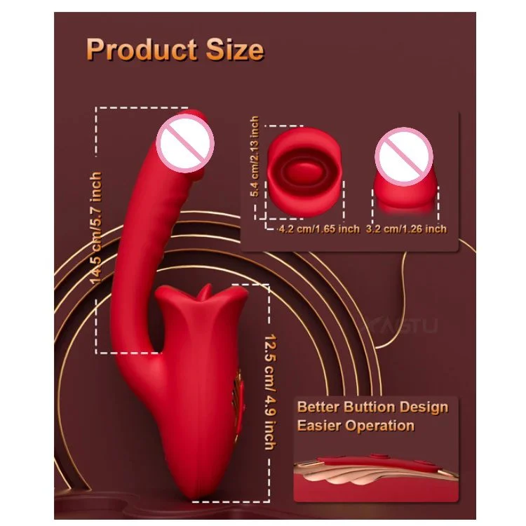 Rose Sex Toy Tongue Licking Vibrator Dildo Vibrator for Women