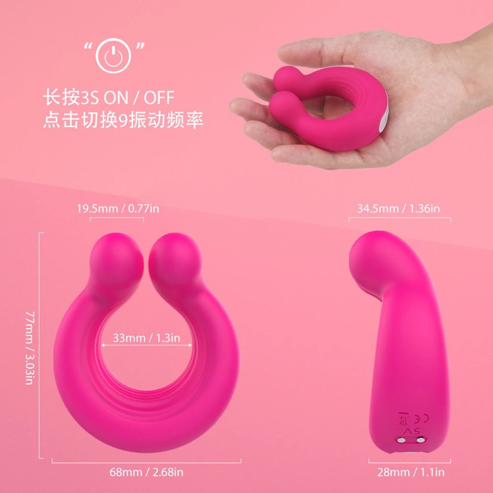 Silicone Waterproof Rechargeable Penis Ring Vibrator Sex Toy Male Couples Men Vibrating Cock Ring Adult Sex Product