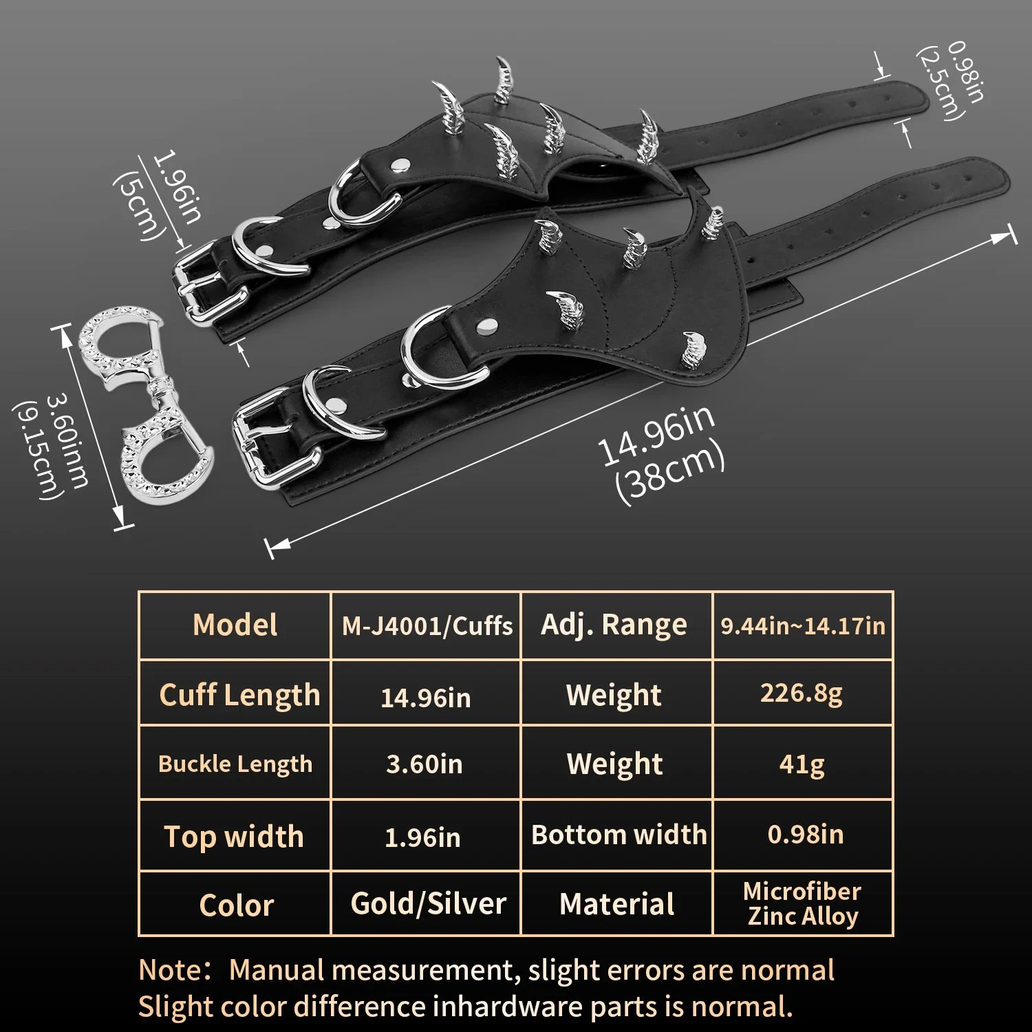 Bat-wing Design Adult Novelty Ankle Cuffs Available in 2 Colors Soft Leather Material with Premium Texture Ideal