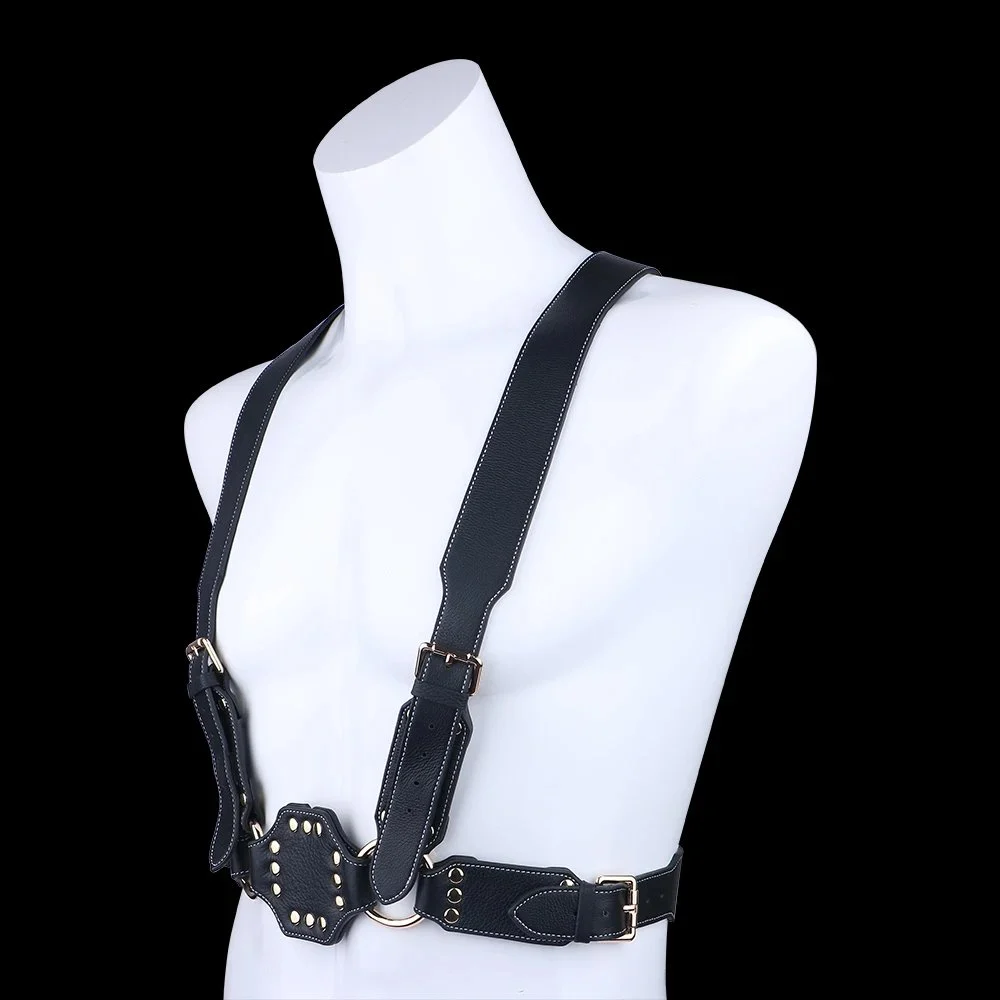 Adjustable PU Leather Men's Body & Chest Harness, Bondage Harness with Single, Double & Multi-Strap Styles