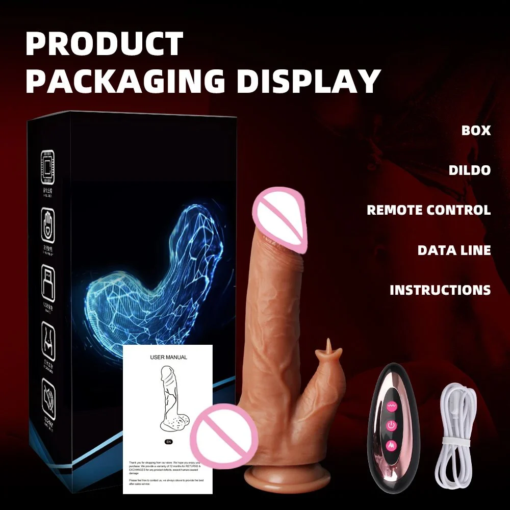 Adult Liquid Silicone Remote Control Heating Thrusting G-Spot Vibrator Dildo with IPX5 Waterproof and Portable Design