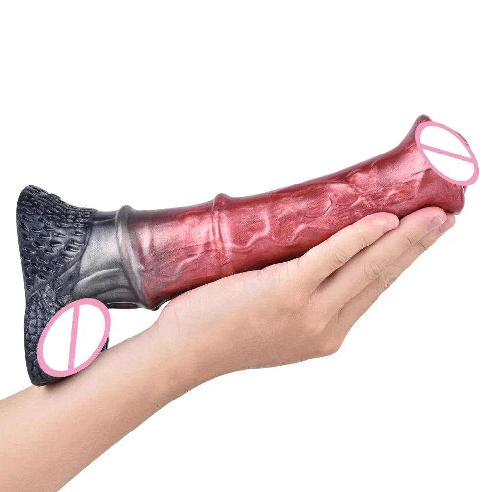 Mixed Silicone Made with Suction Artificial Horse Dildo Toy Female Masturbation Curved Shaft Sex Toy G-spot Anal Play