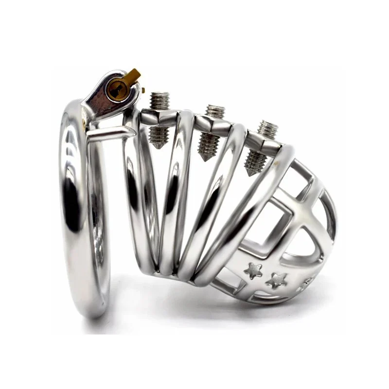 Total High 90mm 304 Stainless Steel Steel Chastity Cage With Stealth Lock Ring Lock Bondage Bird