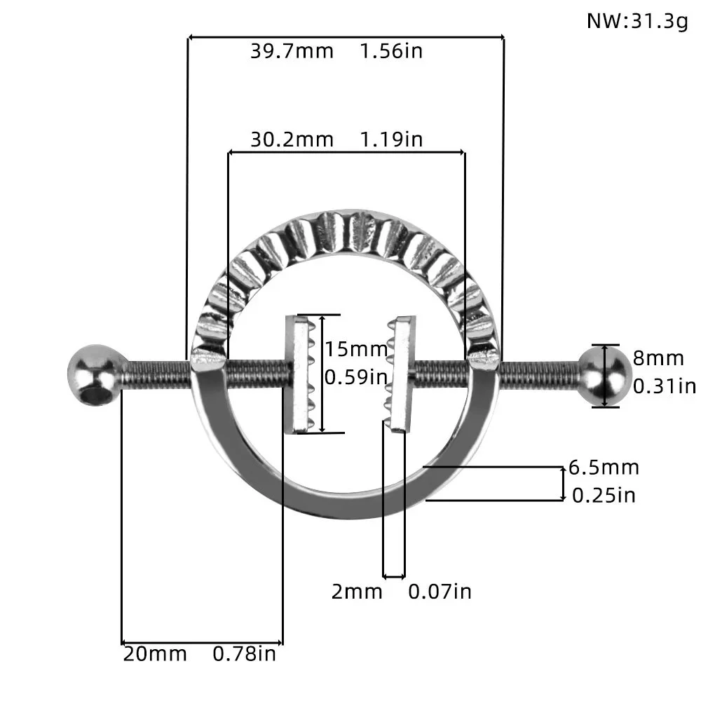 Adjustable Nipple Clamps Metal Breast Clip Heavy Nipple Stimulator Women Beginner Breast Sex Toys with Leather Pearl Chain