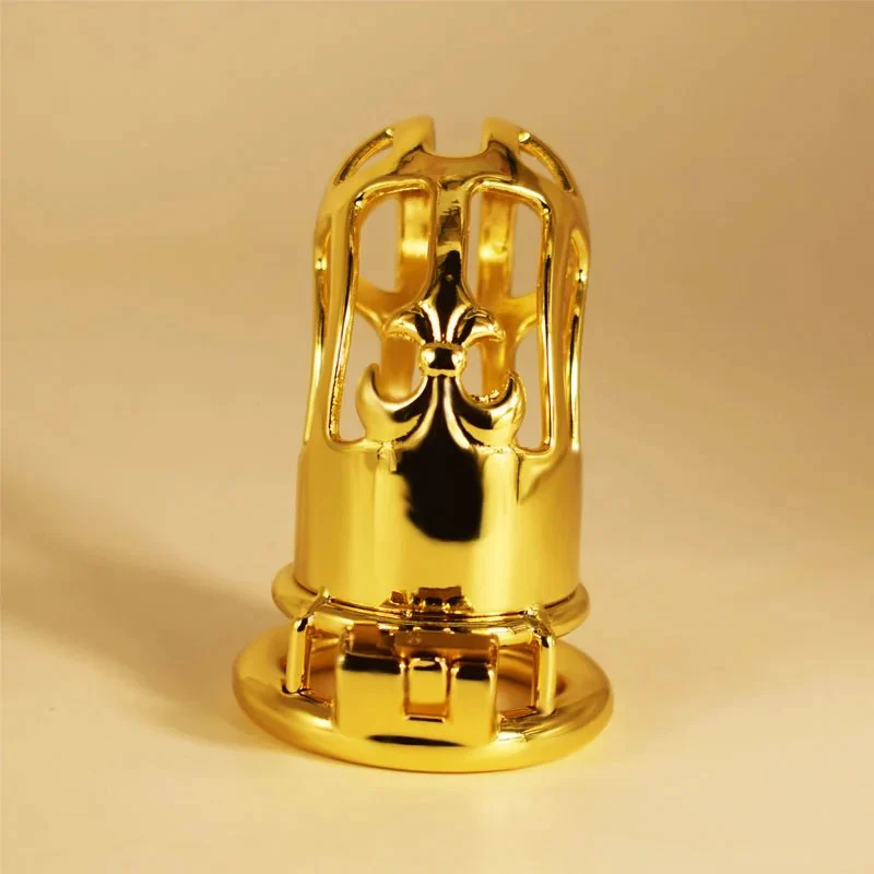 Total High 110mm 304 Stainless Steel Gold Plated Sex Product Chastity Belt Bondage for Men