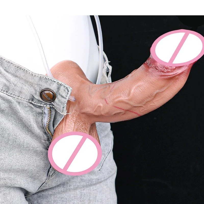 Silicone Simulation Male Penis Suction Cup Penis Experience Feeling Realistic Inflatable Squirting Dildo for Women