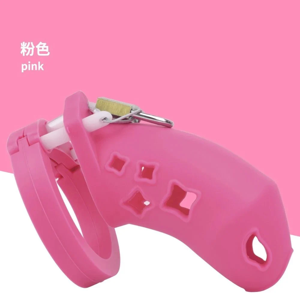 Silicone Chastity Lock Bird Cage Color Series Soft Silicone Chastity Lock for Men Adult Flirting Games