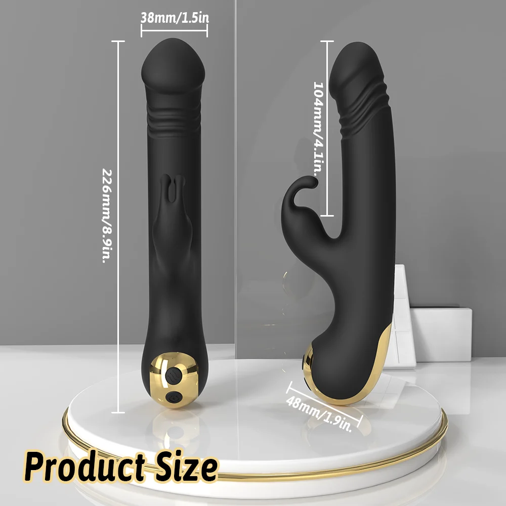 Rabbit-style Extendable Vibrating Masturbator with Rapid Thrusting Electric Dildo Vibrator