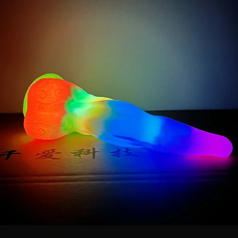 9.8 Inch Long Glow in Dark Monster Dildo Luminous Dildo Freaky Sex Toy Multi-color Sex Tool for Women