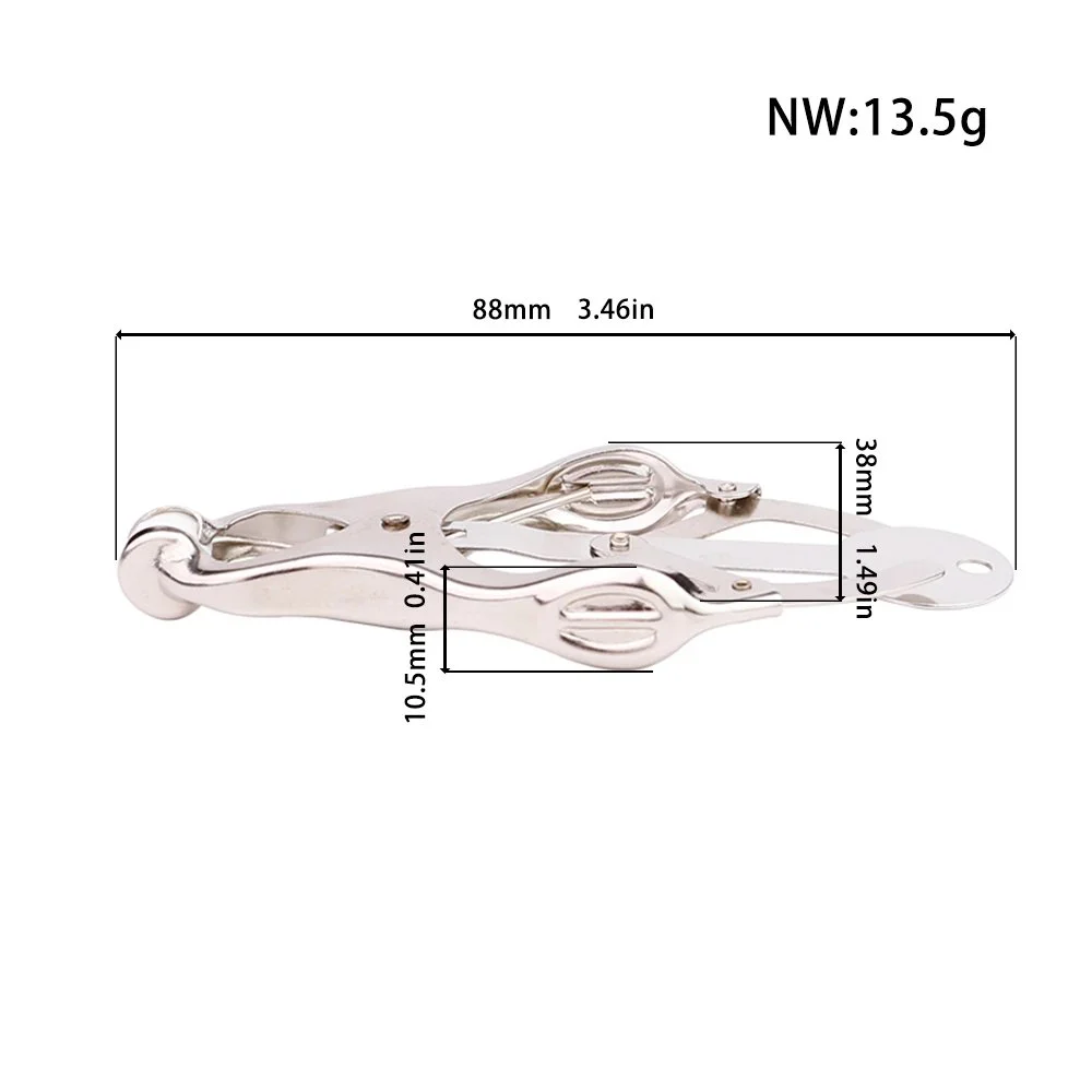 Wearable Breast Clamps for Woman Adjustable Weight Metal Nipple Clamps for Men Women Leather Harness