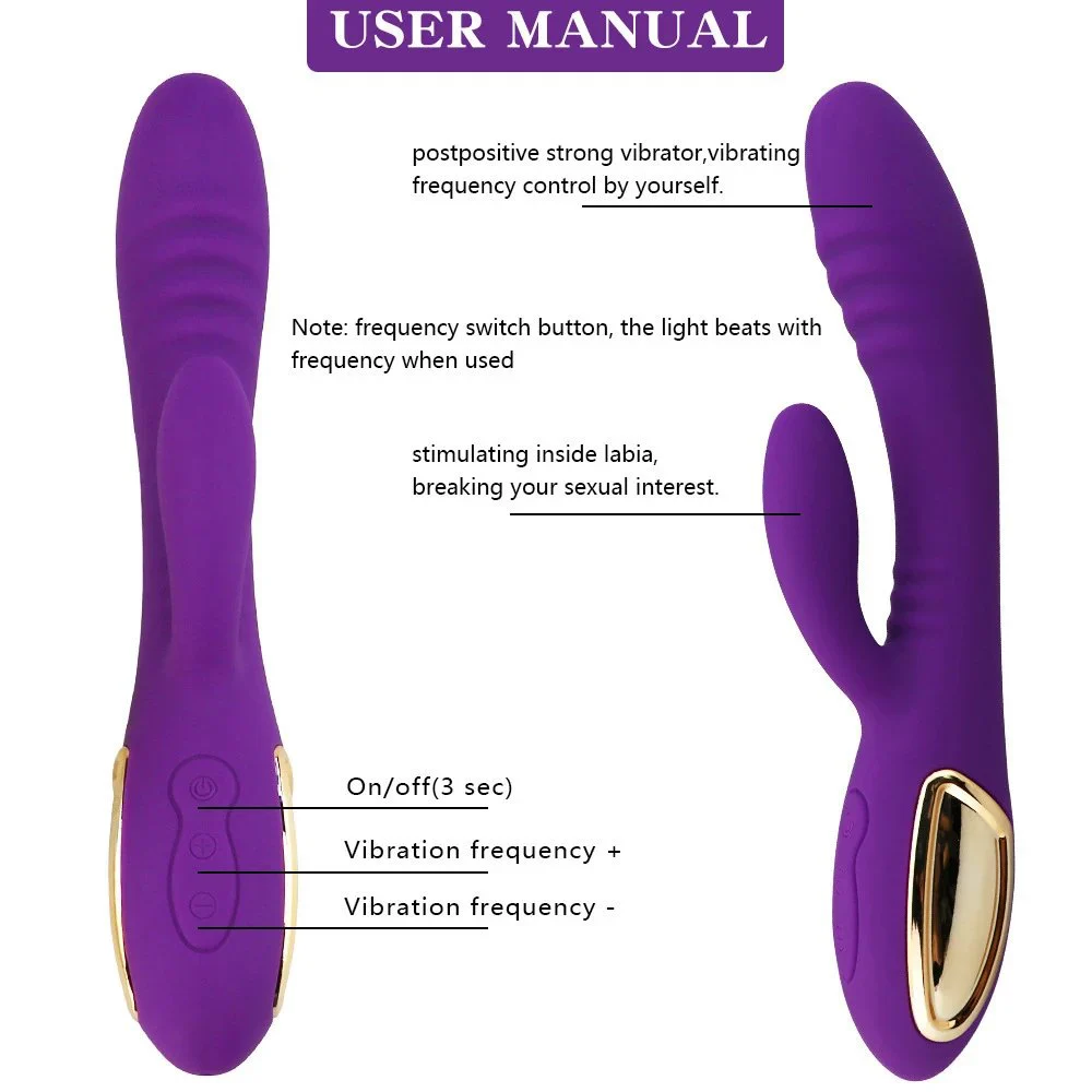 USB Charger Waterproof Insert Vibrator Double-head Masturbation G-spot Rabbit Vibrators