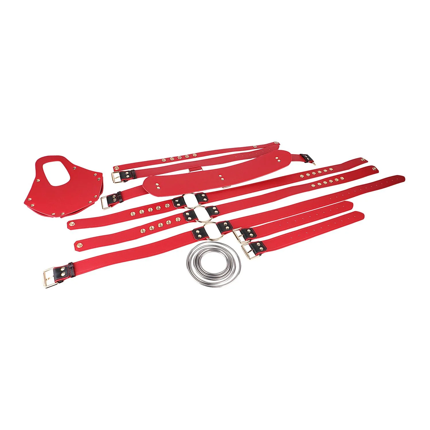 Strap on Dildo Harness Sex Toys for Pegging, Wearable Strapon Harness Lesbian Toy with Collar Thigh Cuffs BDSM Restraints