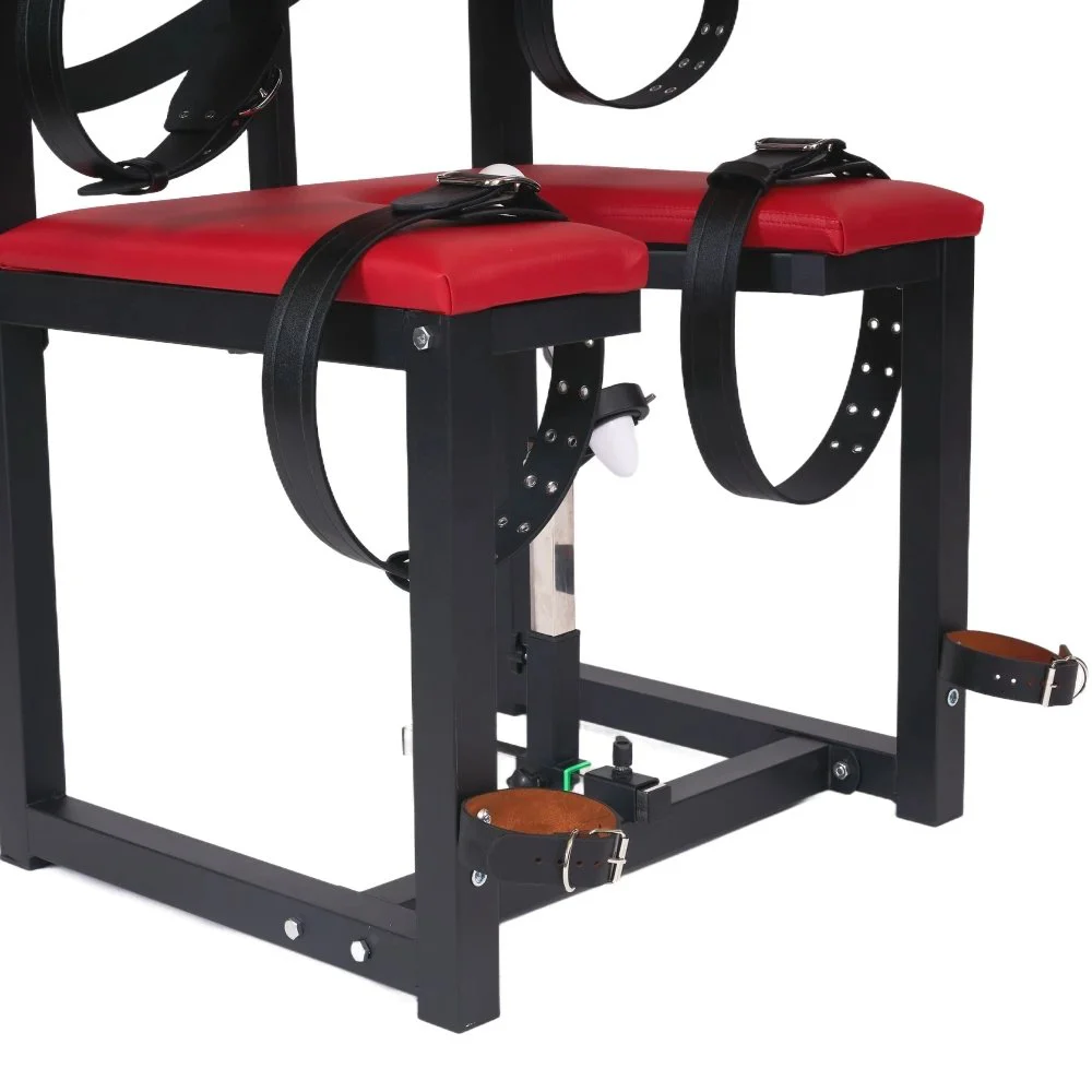 Adult Leather Bondage Chair with Leg and Hand Cuffs
