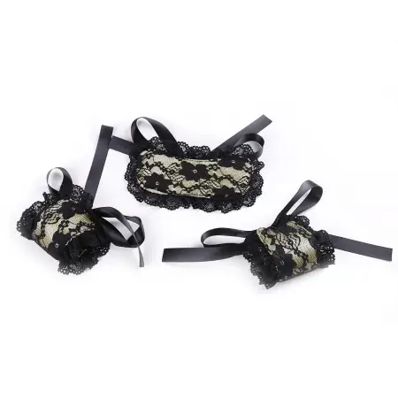 Bondage Lacy Seductive Toys Eyepatch Handcuff Suit for Couple