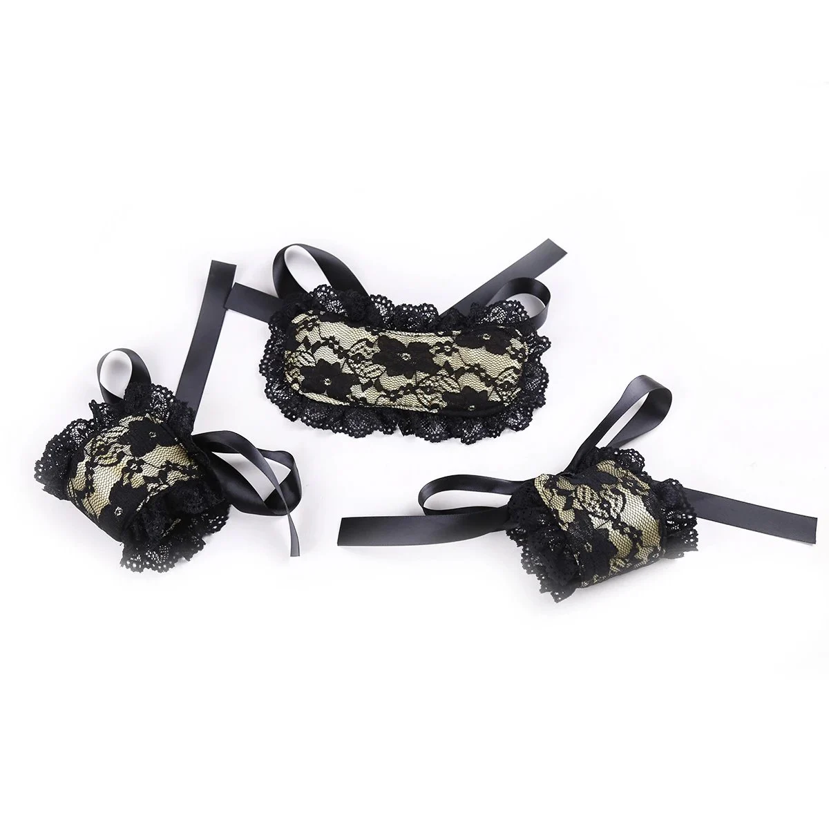 Bondage Lacy Seductive Toys Eyepatch Handcuff Suit for Couple