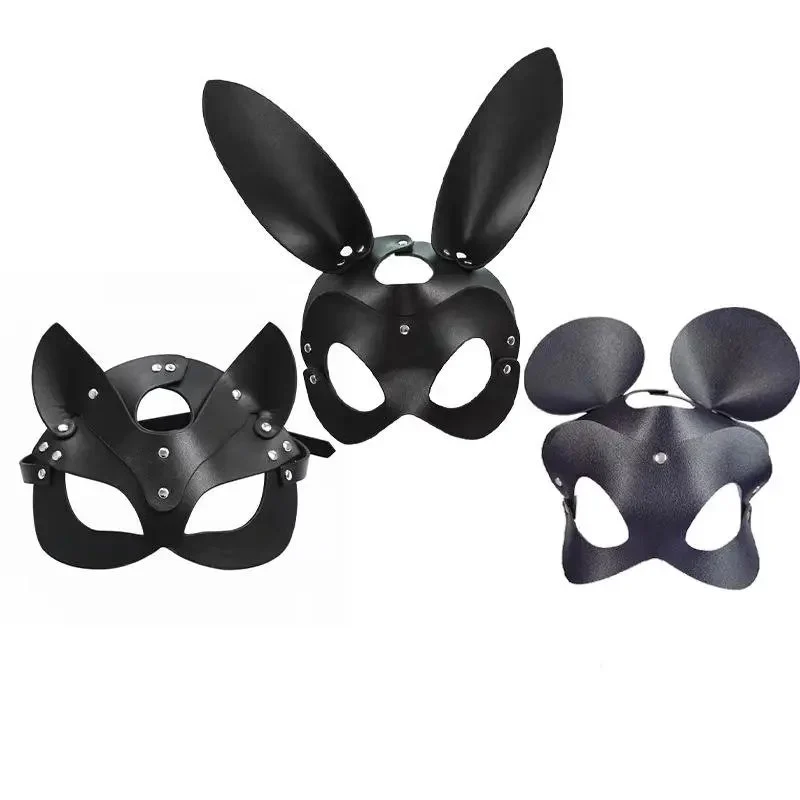 Women's Leather Masquerade Mask Cat and Fox Masks for Party Halloween Role-Playing Props High Quality Promotional Supplies