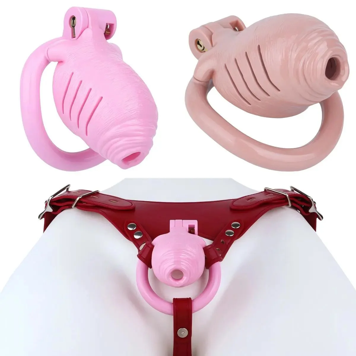 Small Realistic Penis ABS Chastity Cage 4 Sizes Rings Comfort Fit Wear BDSM Restraint Gear for Femboy Gay Male
