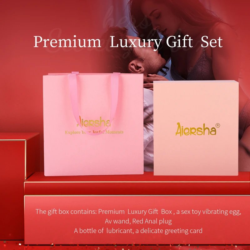 Luxury Valentines Day Couple Gift Adult Romantic Erotic Lovers Sex Toy Gift AV Wand Vibrator 4-piece Set