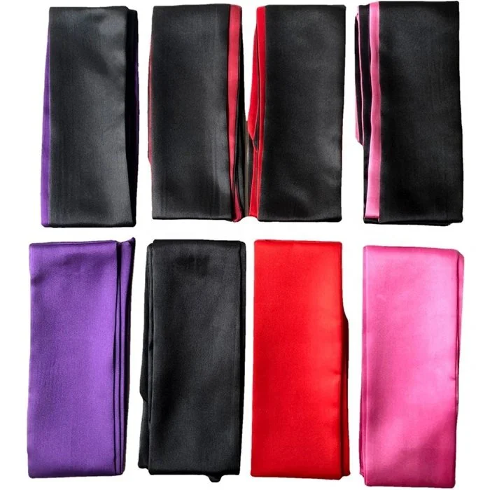 Bondage Accessories for Adults Ribbon Satin Blindfold Eye Mask and Slave Restraint Belts for Sex Toys