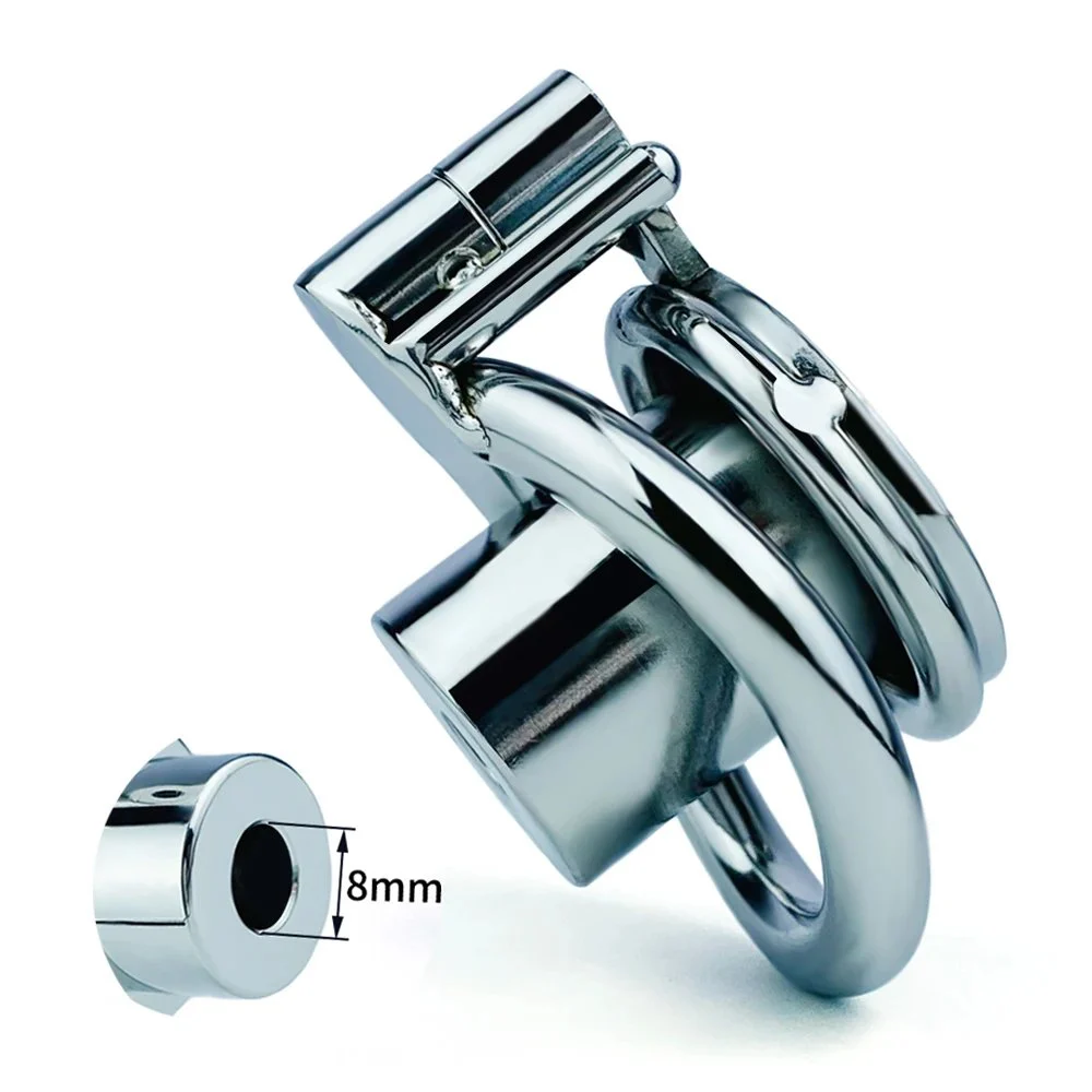 Sissy Inverted Chastity Cage Negative Cage Chastity for Male Flat Chastity Cage with 3 Active Size Ring
