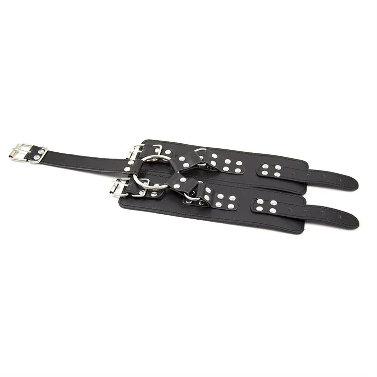 Bondage Restraints Arm Binder Wrist Hand Cuff PU Leather Handcuffs Neck Collar