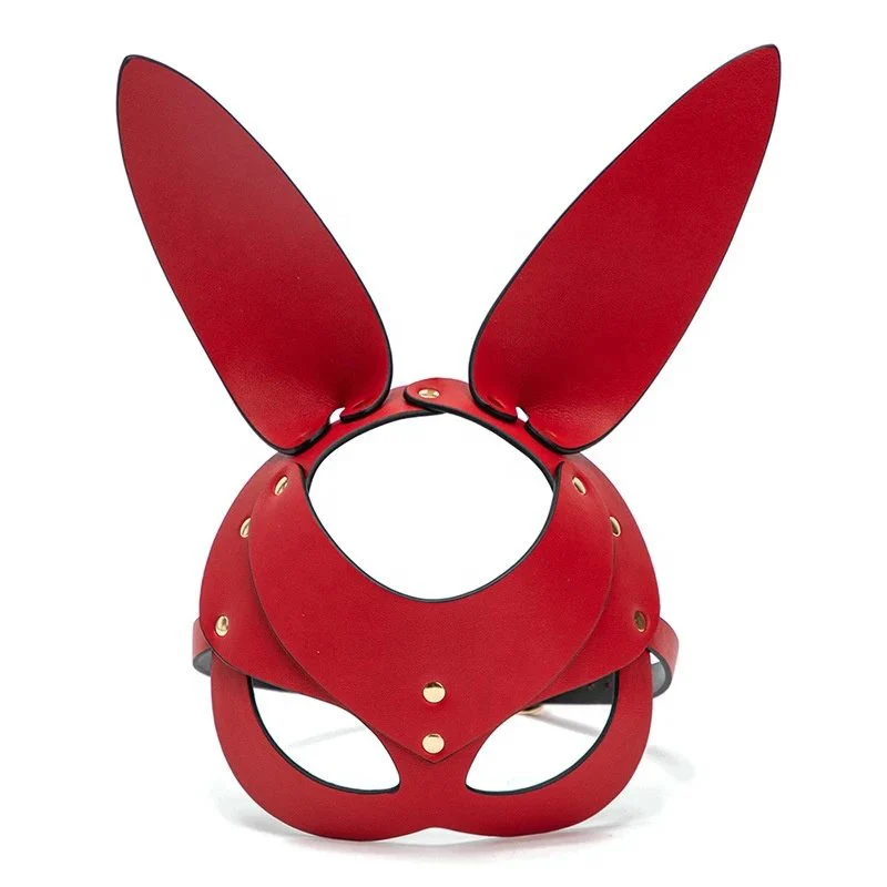 Adult Party Cosplay Role Game Rabbit Shape Leather Harness Bondage BDSM Bunny Mask