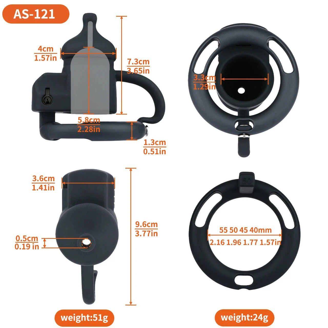Anime Town Series Male Penis Cage with 4 Color Options and 2 Wear Styles Silicone Chastity Device Toy