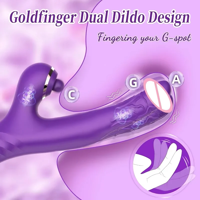 Tapping Flapping Vibrator Dual Dildo Clitoris Clit Sucker Stimulator Powerful Sex Toy Woman Rabbit Vibrators