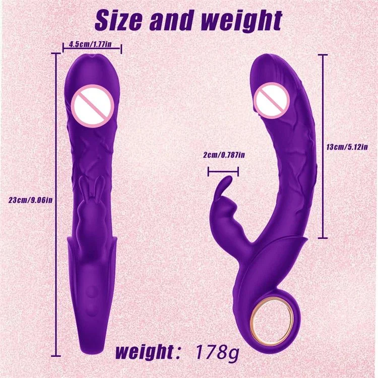 Rechargeable Clitoral Stimulator 10 Modes Realistic Dildo Female Rabbit Vibrator Sex Toys for Women