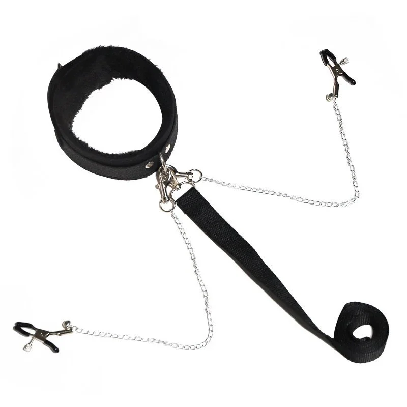 Bondage Kit Metal Chain Nipple Clamps Foreplay Game Sex Toy for Couple Mouth Plug Oral Sex Tool With Anal Plug