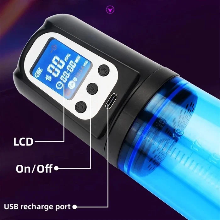 Automatic 4-Frequency LCD Vacuum Penis Pump Men's Enhancement Exercise Equipment Silicone and ABS Material for Sex Usage