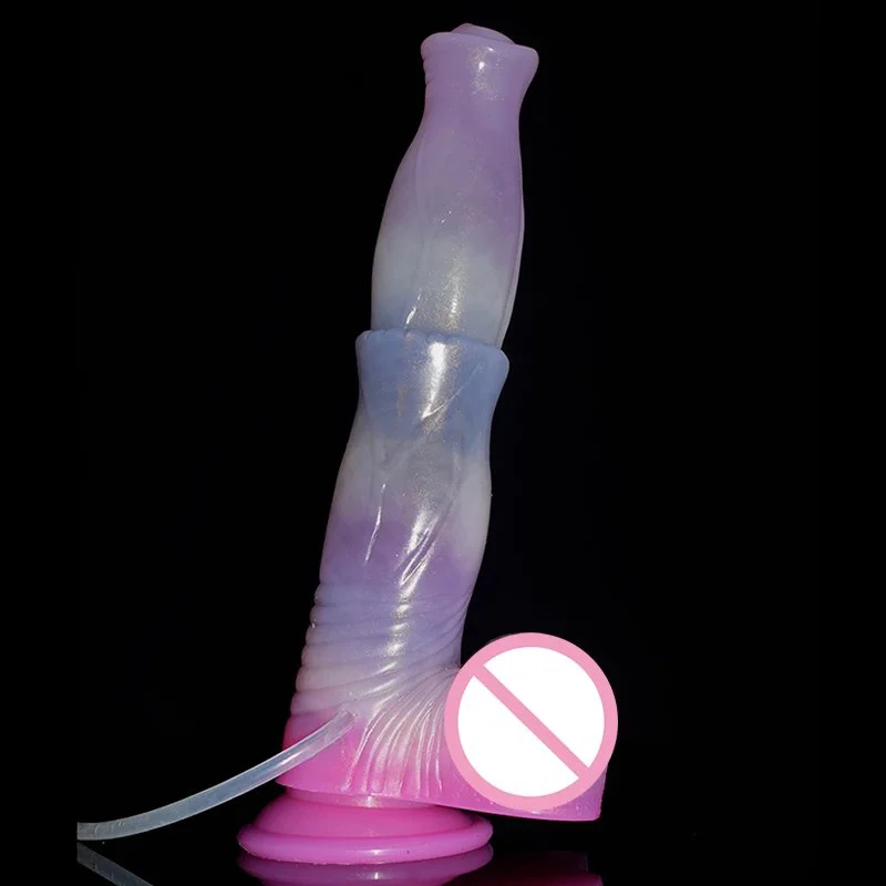 9.46 Inches Lifelike Animal Penis Thick Horse Dildo with Density Squirting Imitated Ejaculation Sex Toy with Pump for Lady