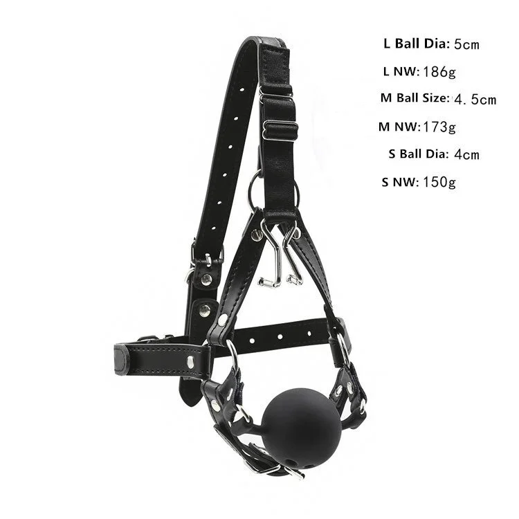 Adult Products Breathable Silicone Harness Mouth Gag With Nose Hook Sex Toy