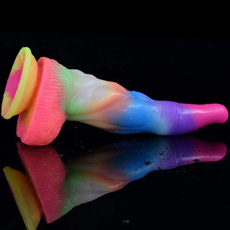 9.8 Inch Long Glow in Dark Monster Dildo Luminous Dildo Freaky Sex Toy Multi-color Sex Tool for Women