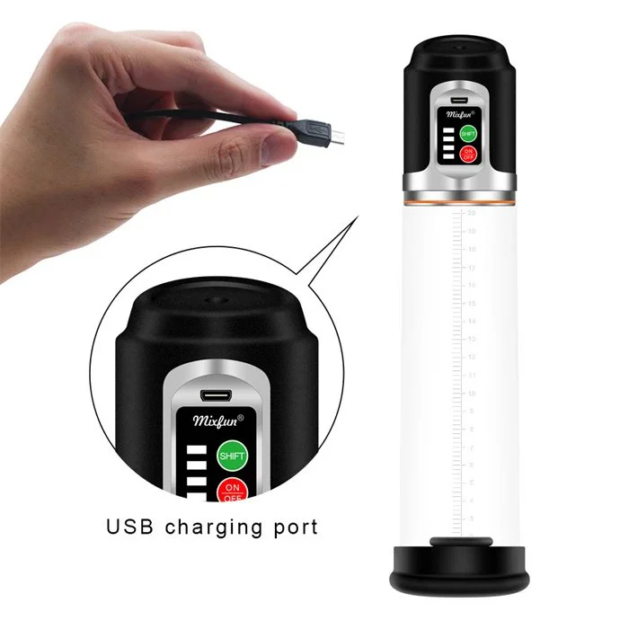 Automatic Men's Vacuum Penis Pump Silicone and ABS Male Enhancement Exercise Tool Sex Toy and Massager
