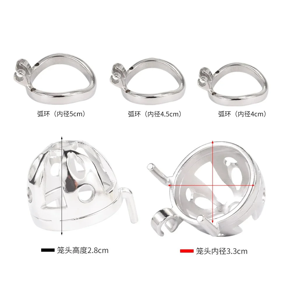 Stainless Steel Hand Polish Cock Cage Penis Ring Lock Belt Sex Toys for Men