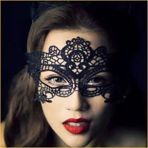 Black Lace Queen Masquerade Princess Party Annual Beauty Mask Half Face Crown Eye Mask