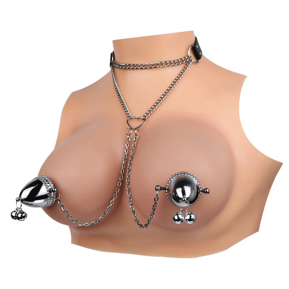 Collar with Nipple Clamps & Chain,bdsm Strict Leather Harness for Man Collar,bondage Gear Toys