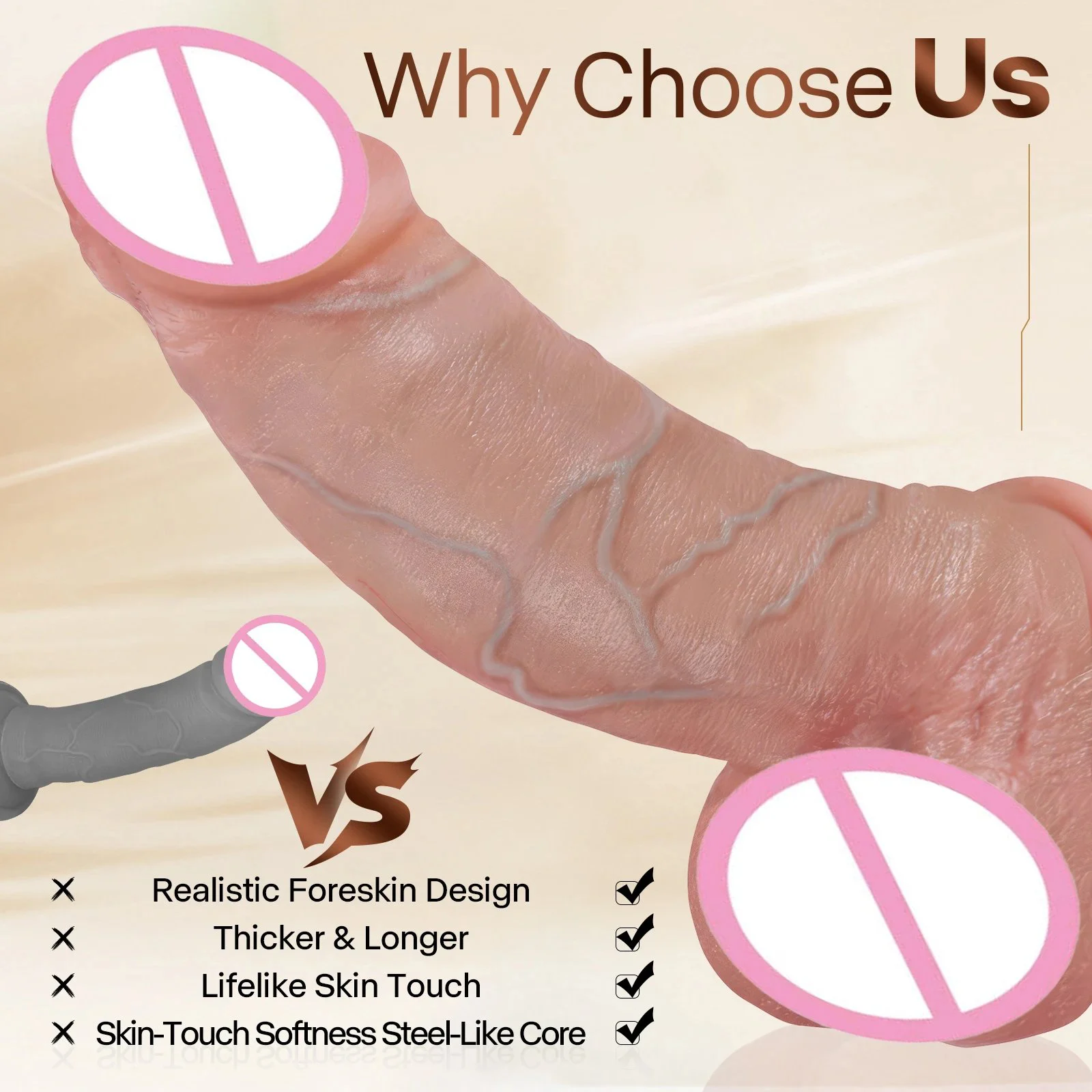 Adult Plaything Soft Silicone Suction Cup Dildo with Bendable Flexible Design Eco-Friendly & Waterproof for Men