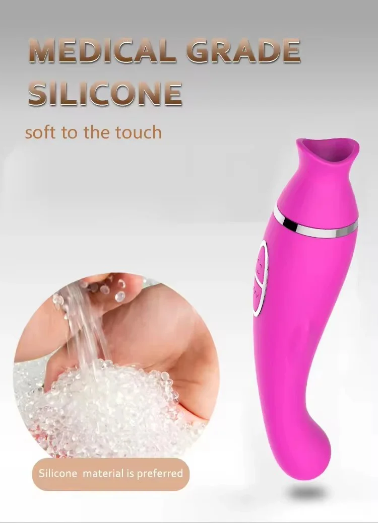 2-in-1 Suction Vibration AV Stick Massage Clitoris Silicone Material USB Charging Adult Female Sex Toy