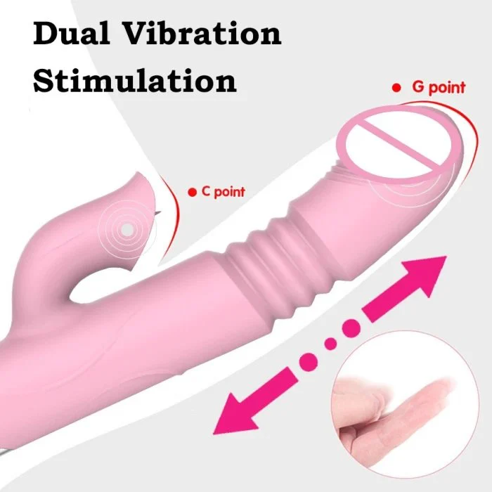 USB 7 Frequency Dual Motor Rabbit Vibrator Rose Sex Toys for Women G-Spot Clitoris Stimulation Dildo Vibrator Intense Vibrations