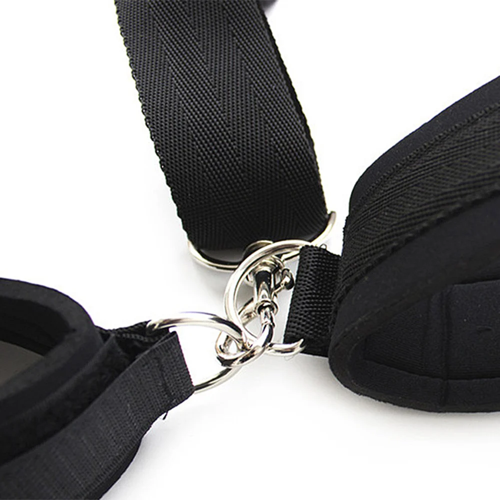 Black Leather Fetish Male Bondage Sex Toys Handcuffs Straps Mouth Gag Cross Tie Set Couple Restraint Rope Gear