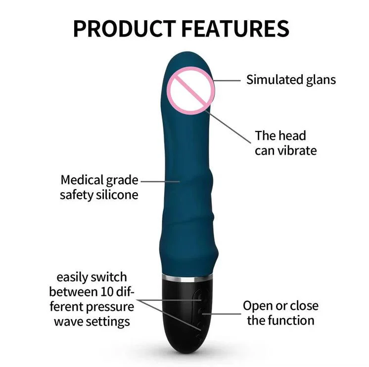 USB 10 Frequency Silicone AV Massage Vibrator Sex Toys Stick Dildo for Female Masturbation