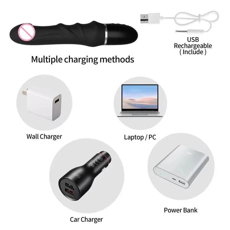 USB 10 Frequency Silicone AV Massage Vibrator Sex Toys Stick Dildo for Female Masturbation