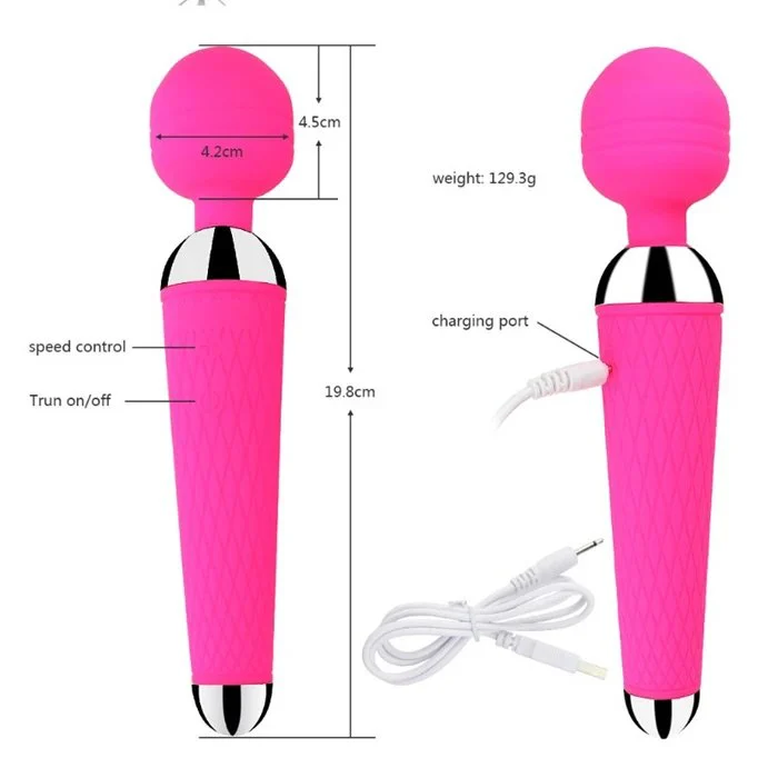 USB Power 10-Frequency Vibrating Vaginal Wand Adult G-Spot Vibrators Massager