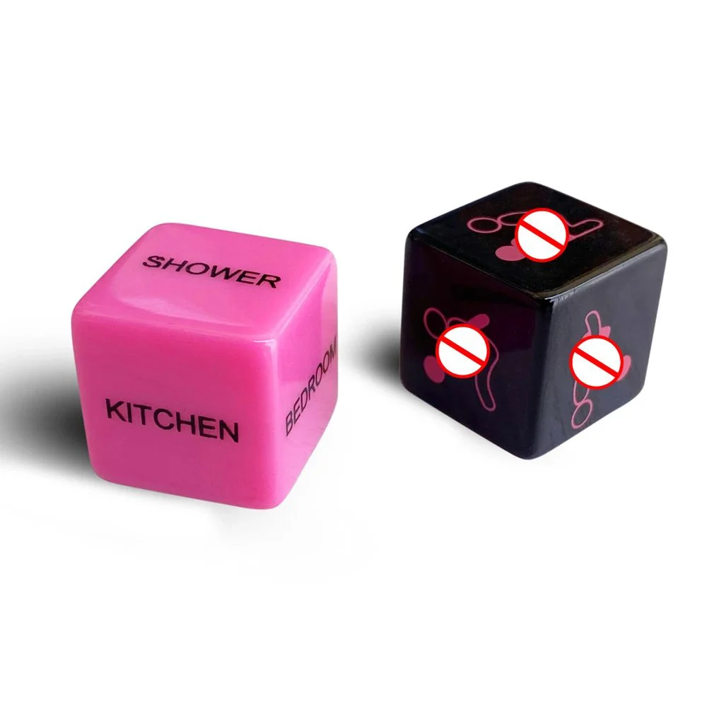 Black & Red Acrylic Dice Set 6 Sided Kinky Game Dice for Adult Sexy Fun