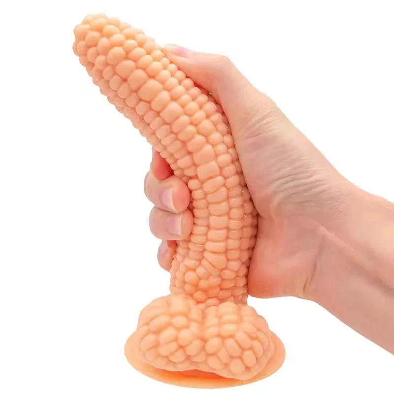 Corn Phallus Fruit Shape Crystal Black Jelly Dildo Anal Plug Eco-Friendly IPX6 Waterproof Sex Toy for Women and Men